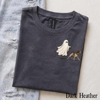 Custom Ghost Dog Breed Halloween T-Shirt, Spooky Season Pet Lover Graphic Tee – German Shorthaired