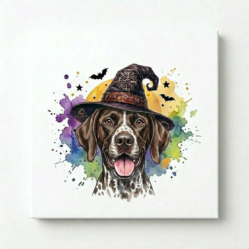 Custom Witch Dog Breed Halloween T-Shirt, Spooky Dog Mom Graphic Tee, Fall Pet Lover Costume Apparel – German Shorthaired
