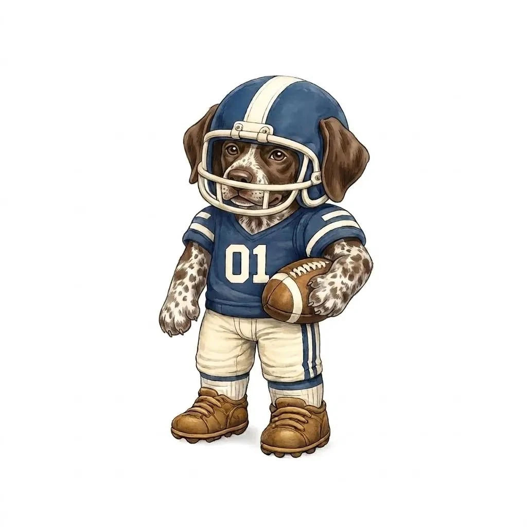 Personalized Dog Breed Football Sweatshirt, Custom Choose Your Dog Player, Game Day Dog Mom Dad Gift for Pet Lovers and Sports Fans – German Shorthaired