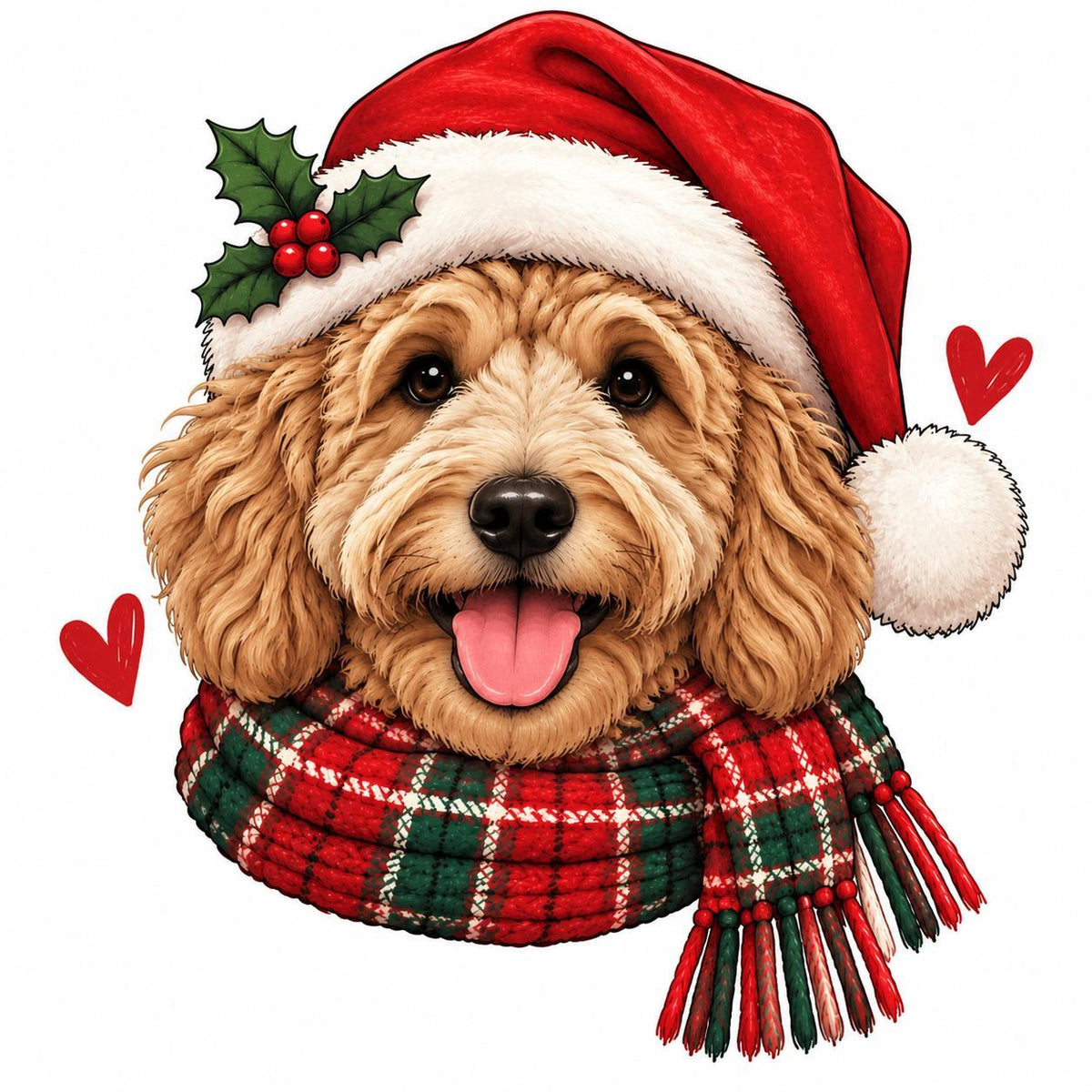 Personalized Dog Breed Christmas Sweatshirt, Custom Choose from 50+ Breeds, Festive Santa Dog Portrait for Dog Mom, Holiday Dog Lover Gift – Golden Doodle