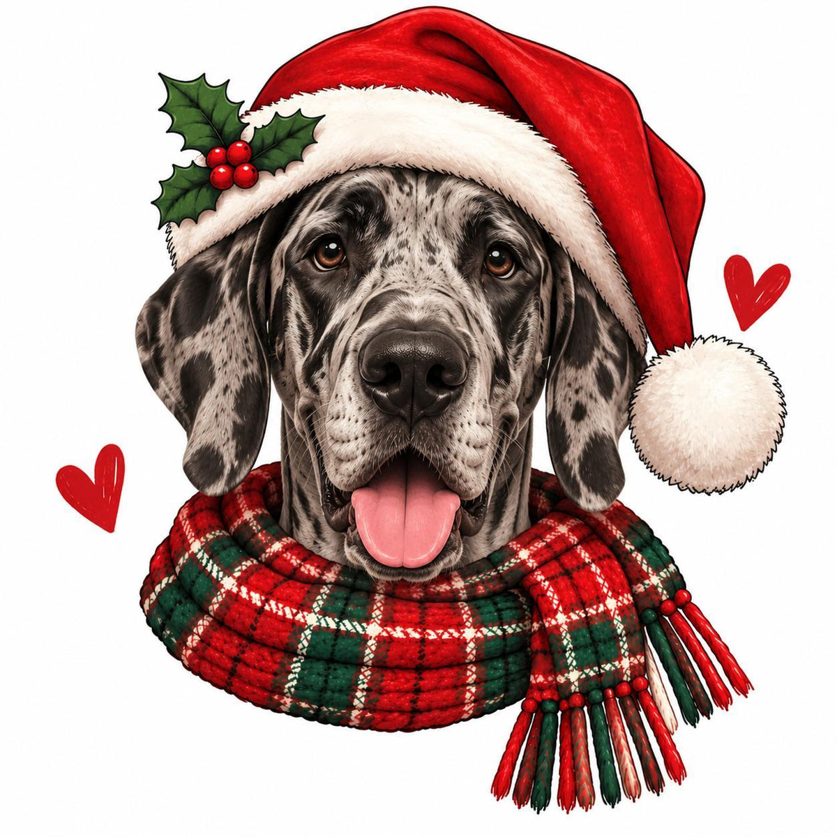 Personalized Dog Breed Christmas Sweatshirt, Custom Santa Dog Portrait with 50+ Breed Choices, Holiday Gift for Dog Moms – Great Dane