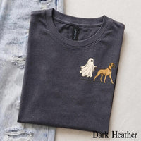Personalized Dog Breed Halloween T-Shirt, Custom Ghost Walking Dog Graphic, Spooky Season Dog Mom Dad Gift – Great Dane