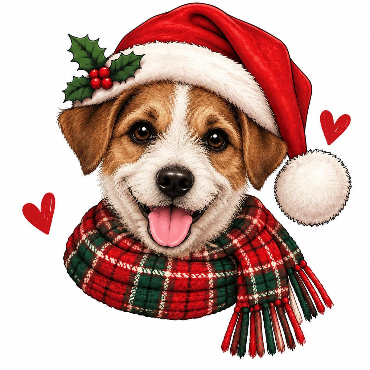 Personalized Dog Breed Christmas Sweatshirt, Custom Choose from 50+ Breeds, Festive Santa Dog Portrait for Dog Mom, Holiday Dog Lover Gift – Jack Russell