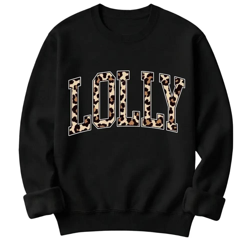 Personalized Grandma Sweatshirt Custom Leopard Nickname Gigi Mimi Nana Mama Mother's Day Family Matching Gift Women Leopard Varsity – LOLLY