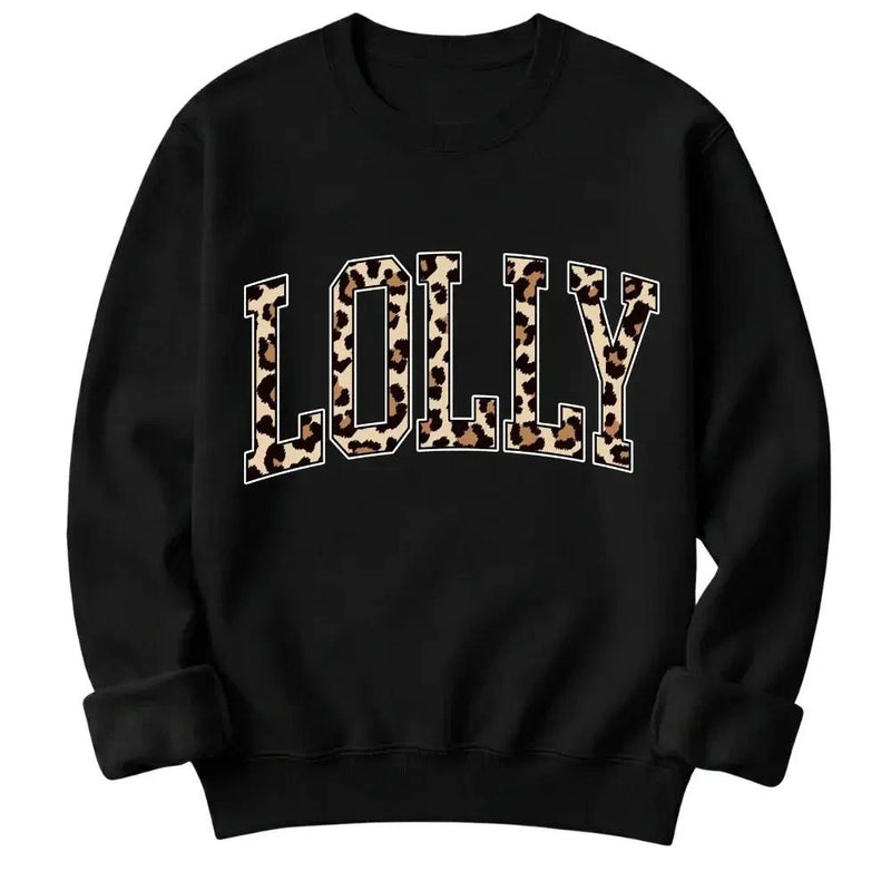 Personalized Grandma Sweatshirt Custom Leopard Nickname Gigi Mimi Nana Mama Mother's Day Family Matching Gift Women Leopard Varsity – LOLLY