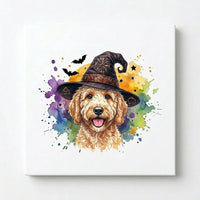 Custom Witch Dog Breed Halloween T-Shirt, Spooky Dog Mom Graphic Tee, Fall Pet Lover Costume Apparel – Labradoodle