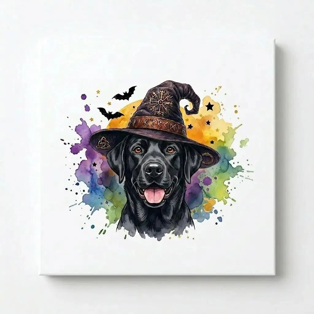 Personalized Halloween Dog Breed T-Shirt, Custom Choose Your Breed Witch Dog Graphic, Cute Spooky Dog Mom Pet Lover Gift – Labrador - Black