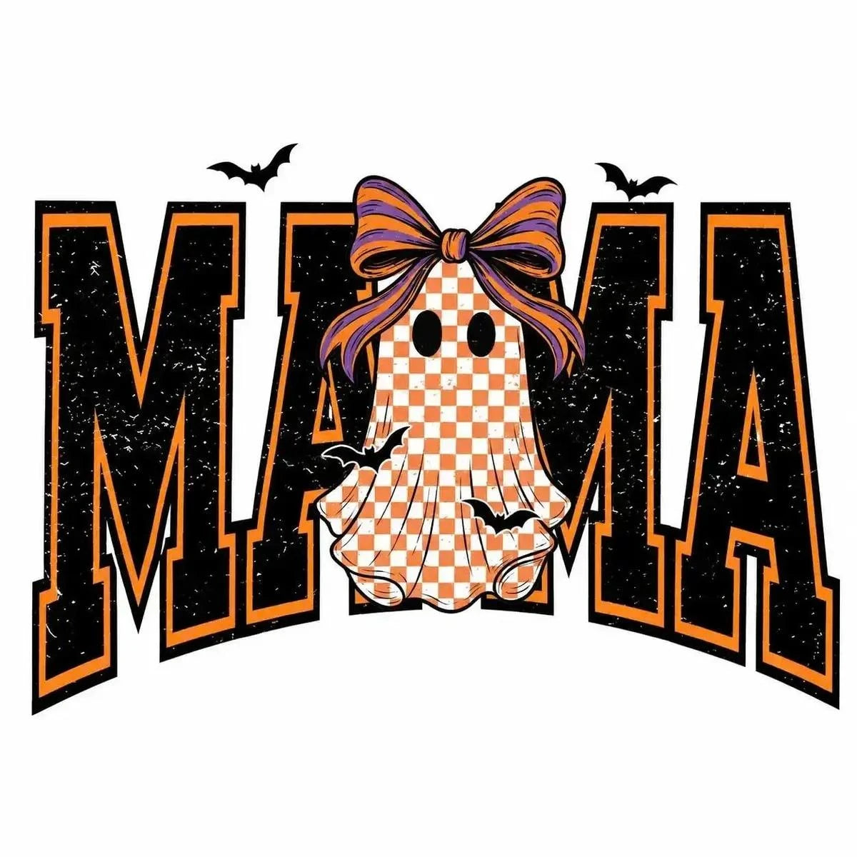Custom Halloween Family Name Shirt, Personalized Mama Mimi Nana Gigi Auntie Grandma Ghost Bow Graphic Tee, Spooky Fall Gift – MAMA