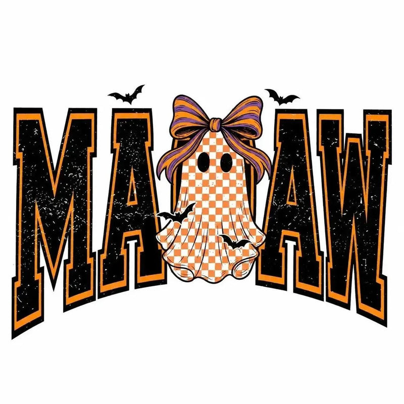 Custom Halloween Family Name Shirt, Personalized Mama Mimi Nana Gigi Auntie Grandma Ghost Bow Graphic Tee, Spooky Fall Gift – MAMAW