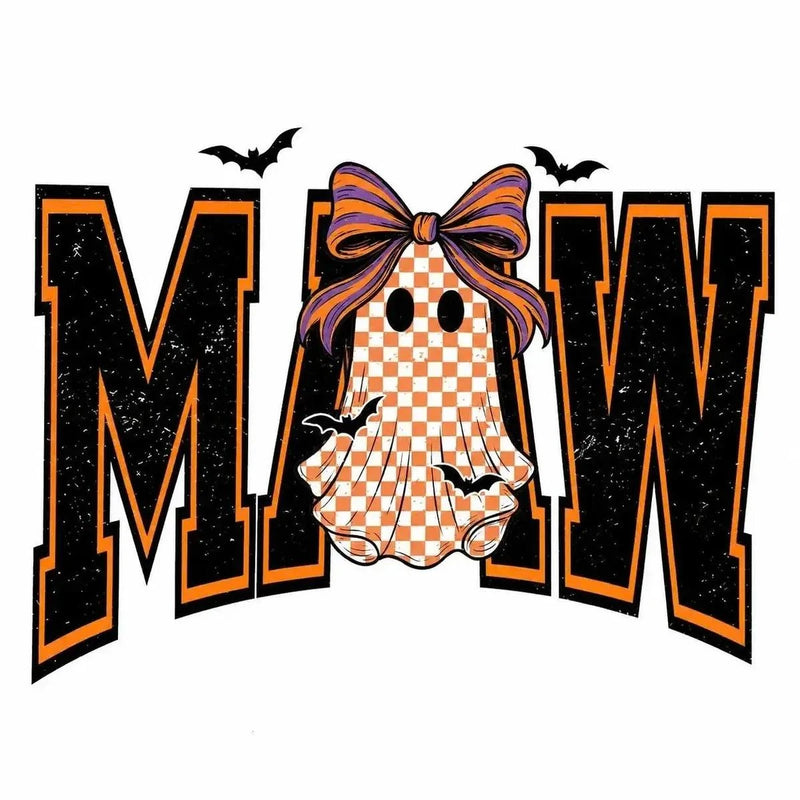 Custom Halloween Family Name Shirt, Personalized Mama Mimi Nana Gigi Auntie Grandma Ghost Bow Graphic Tee, Spooky Fall Gift – MAW