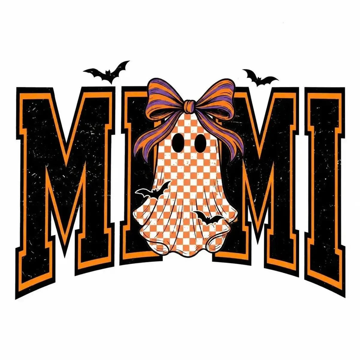 Custom Halloween Family Name Shirt, Personalized Mama Mimi Nana Gigi Auntie Grandma Ghost Bow Graphic Tee, Spooky Fall Gift – MIMI