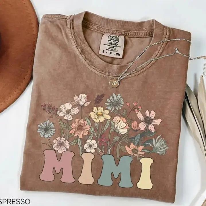 Custom Grandma Wildflower Shirt, Personalized Family Title Tee, Nana Mama Gigi Mimi Grammy Nonna Mother's Day Gift – MIMI