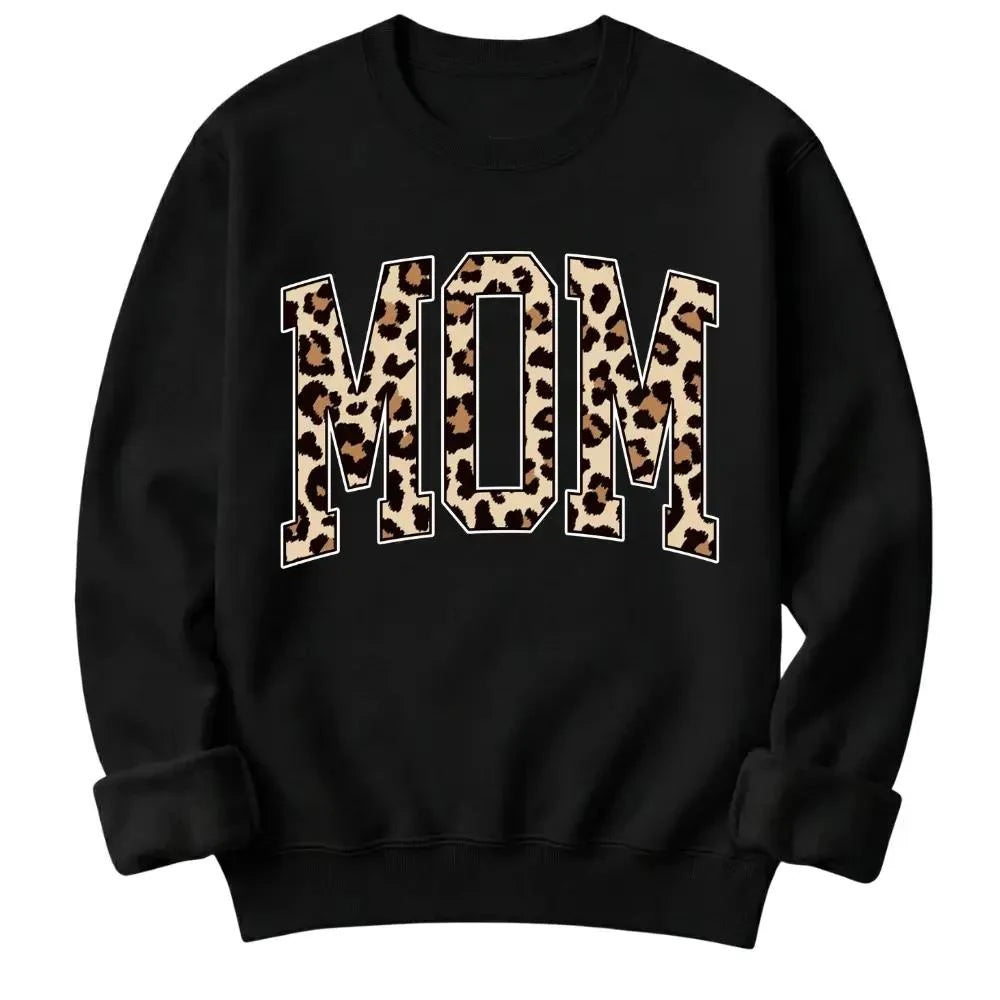 Personalized Grandma Sweatshirt Custom Leopard Nickname Gigi Mimi Nana Mama Mother's Day Family Matching Gift Women Leopard Varsity – MOM