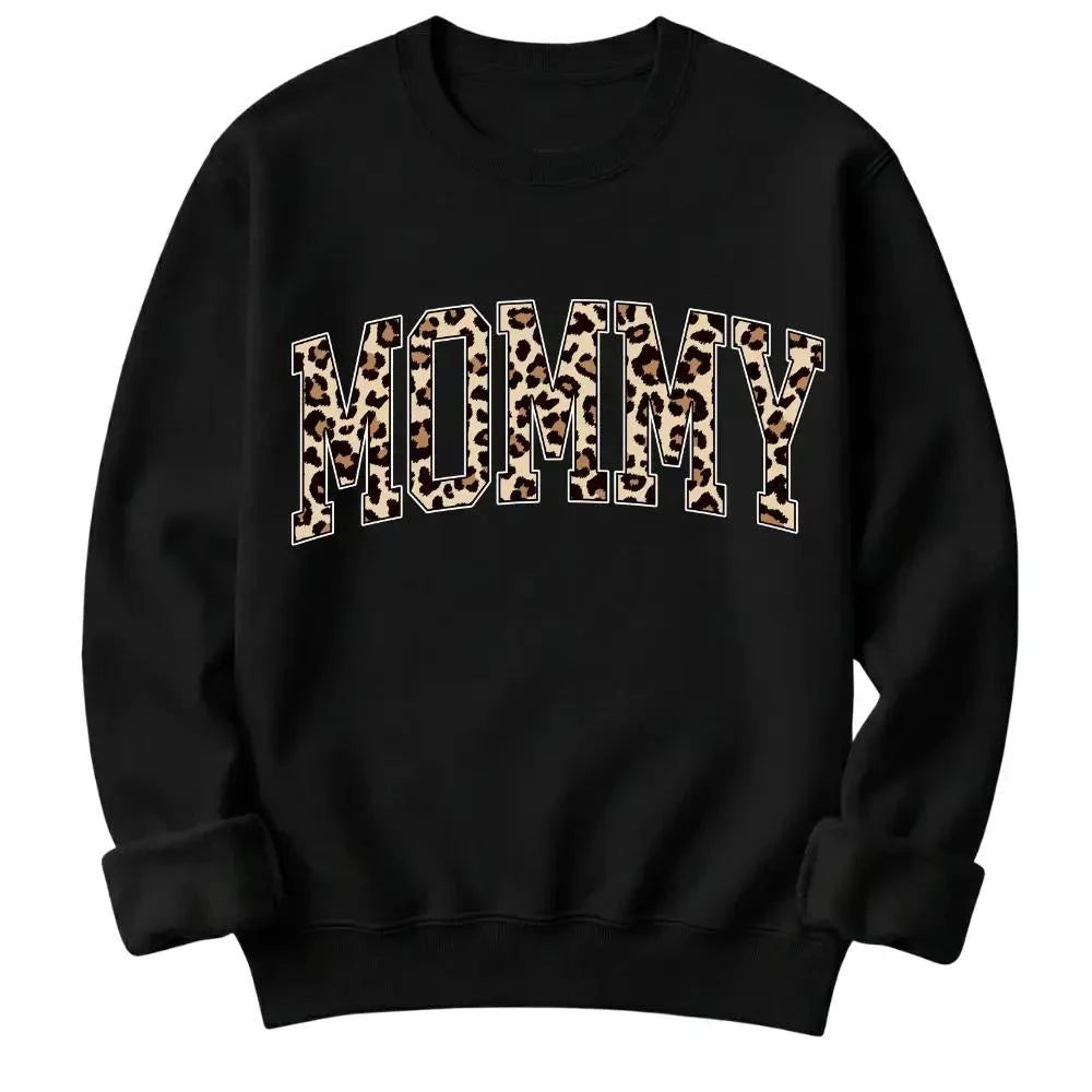 Personalized Grandma Sweatshirt Custom Leopard Nickname Gigi Mimi Nana Mama Mother's Day Family Matching Gift Women Leopard Varsity – MOMMY