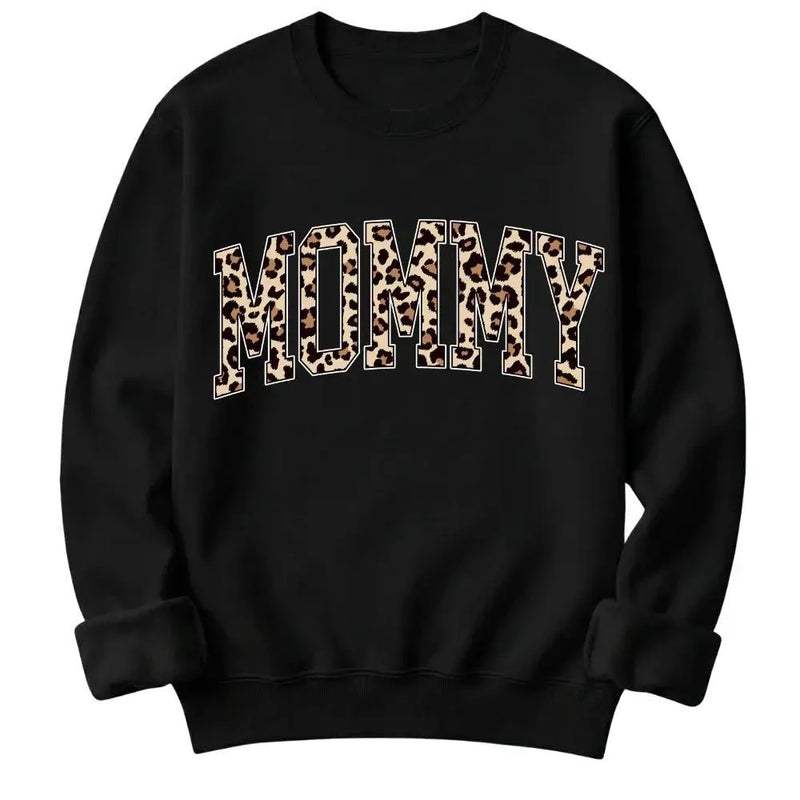 Personalized Grandma Sweatshirt Custom Leopard Nickname Gigi Mimi Nana Mama Mother's Day Family Matching Gift Women Leopard Varsity – MOMMY