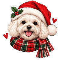 Personalized Dog Breed Christmas Sweatshirt, Custom Choose from 50+ Breeds, Festive Santa Dog Portrait for Dog Mom, Holiday Dog Lover Gift – Maltese