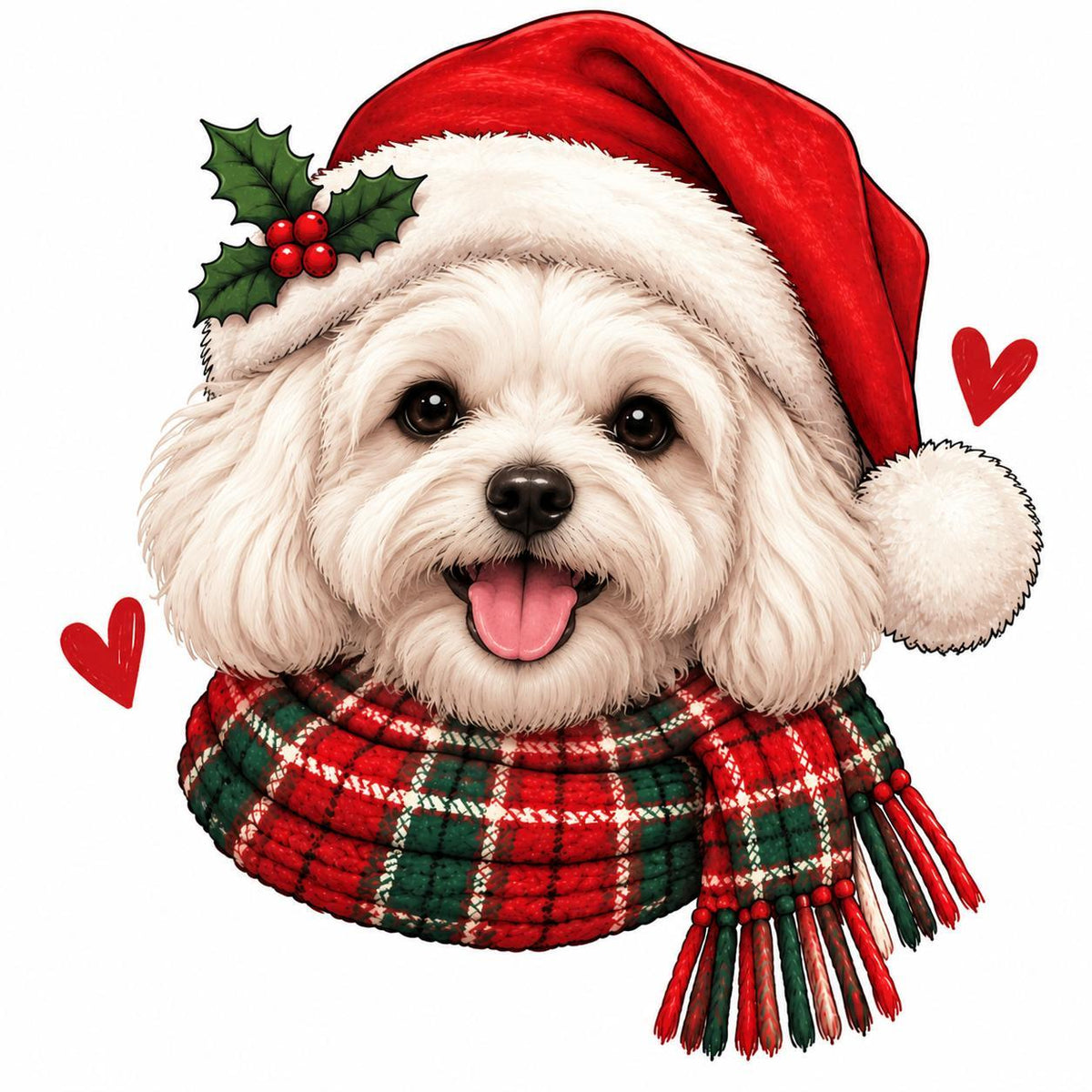 Personalized Dog Breed Christmas Sweatshirt, Custom Choose from 50+ Breeds, Festive Santa Dog Portrait for Dog Mom, Holiday Dog Lover Gift – Maltese