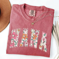 Personalized Mama T-Shirt MAMA Auntie Gigi Mimi Nana Grammy Mother's Day Gift Women Patchwork Floral – NANA