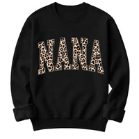 Personalized Grandma Sweatshirt Custom Leopard Nickname Gigi Mimi Nana Mama Mother's Day Family Matching Gift Women Leopard Varsity – NANA