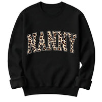 Personalized Grandma Sweatshirt Custom Leopard Nickname Gigi Mimi Nana Mama Mother's Day Family Matching Gift Women Leopard Varsity – NANNY
