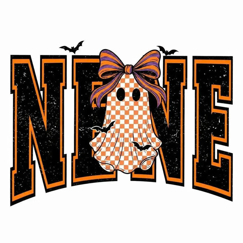 Custom Halloween Family Name Shirt, Personalized Mama Mimi Nana Gigi Auntie Grandma Ghost Bow Graphic Tee, Spooky Fall Gift – NENE