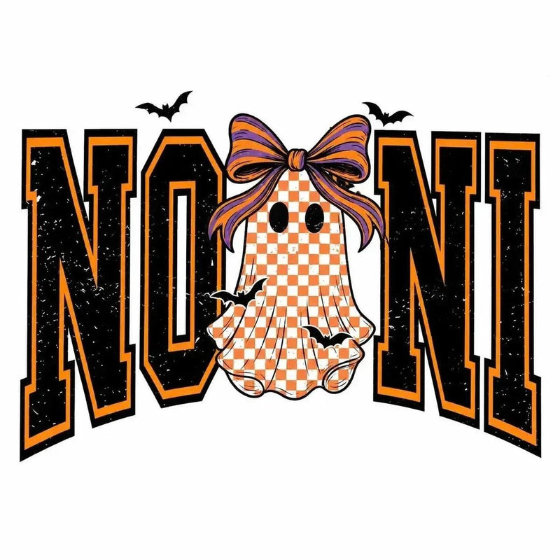Custom Halloween Family Name Shirt, Personalized Mama Mimi Nana Gigi Auntie Grandma Ghost Bow Graphic Tee, Spooky Fall Gift – NONNI