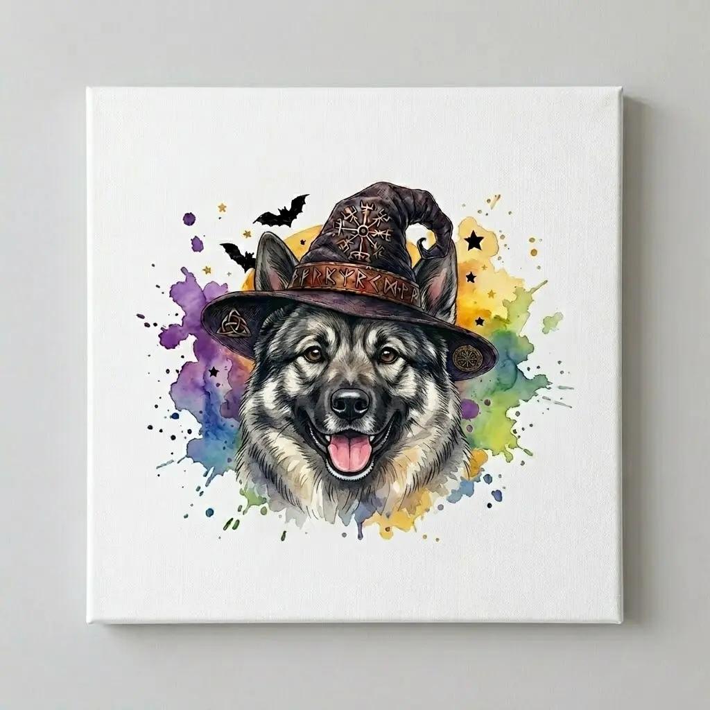 Personalized Halloween Dog Breed T-Shirt, Custom Choose Your Breed Witch Dog Graphic, Cute Spooky Dog Mom Pet Lover Gift – Norwegian Elkhound