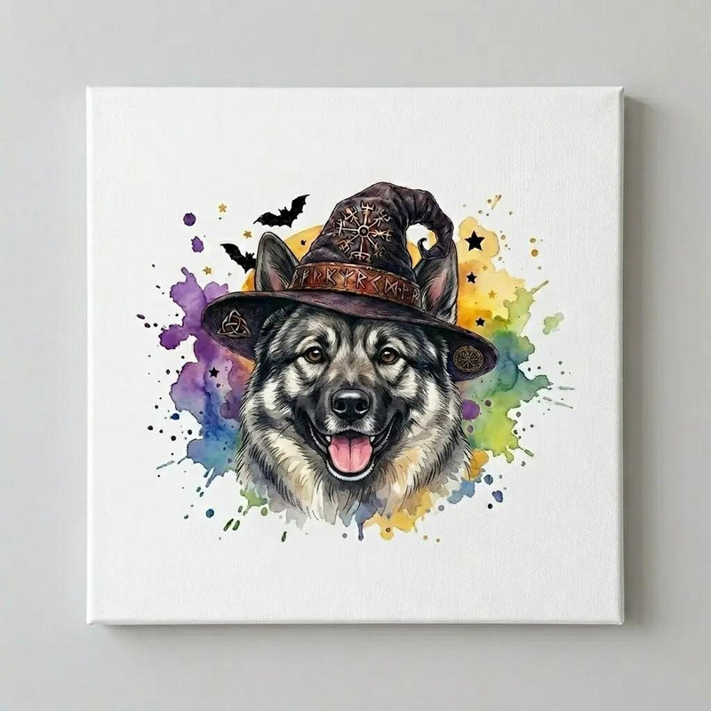 Personalized Halloween Dog Breed T-Shirt, Custom Choose Your Breed Witch Dog Graphic, Cute Spooky Dog Mom Pet Lover Gift – Norwegian Elkhound