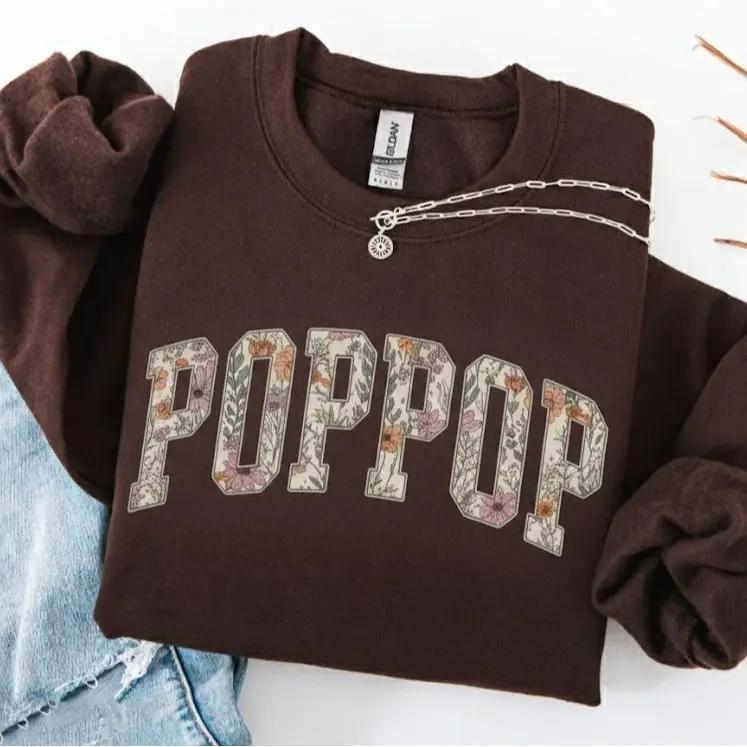Personalized Grandma Sweatshirt, Floral Grandma Nana Mimi Gigi Auntie Mama Custom Name, Grandparent Christmas Gift for Women, Vintage Floral Varsity Style – POPPOP
