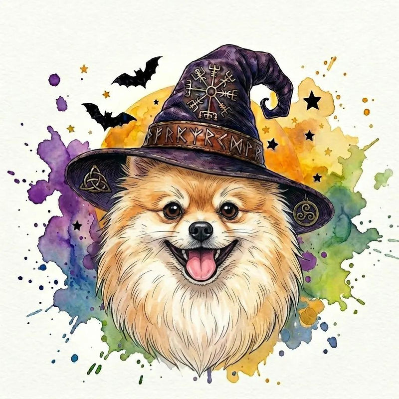 Custom Witch Dog Breed Halloween T-Shirt, Spooky Dog Mom Graphic Tee, Fall Pet Lover Costume Apparel – Pomeranian