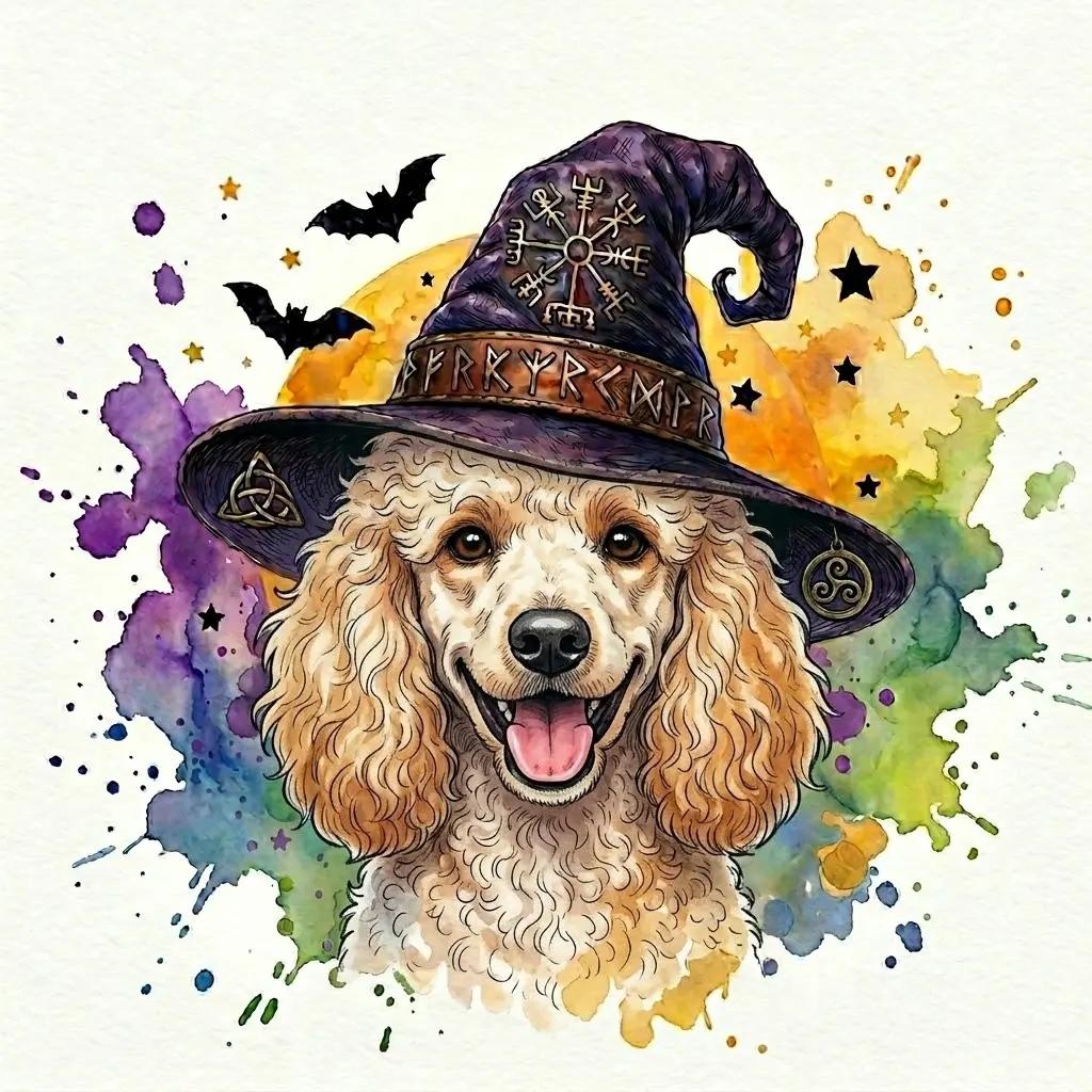 Custom Witch Dog Breed Halloween T-Shirt, Spooky Dog Mom Graphic Tee, Fall Pet Lover Costume Apparel – Poodle