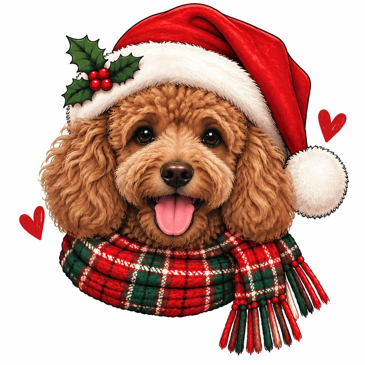 Personalized Dog Breed Christmas Sweatshirt, Custom Choose from 50+ Breeds, Festive Santa Dog Portrait for Dog Mom, Holiday Dog Lover Gift – Poodle
