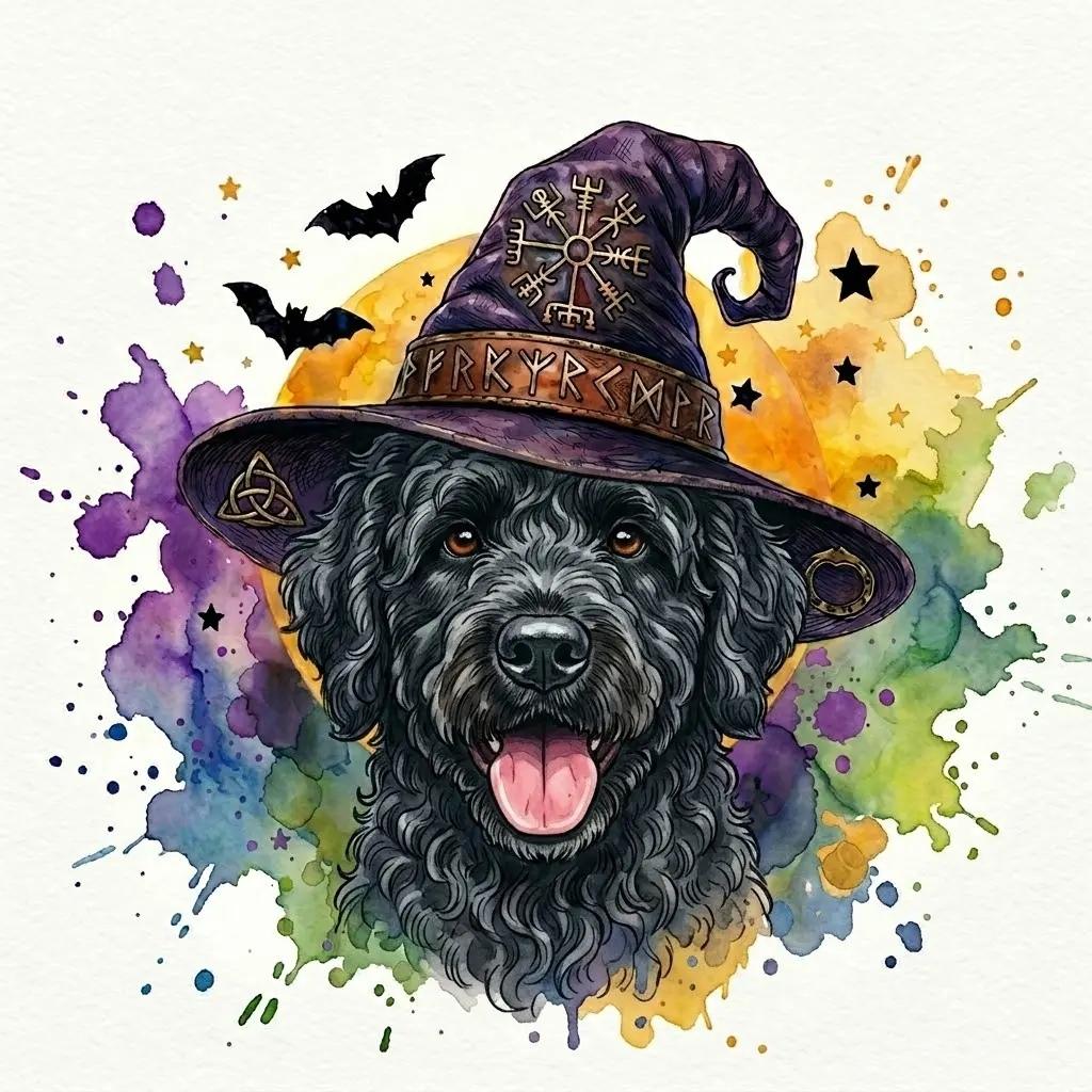 Personalized Halloween Dog Breed T-Shirt, Custom Choose Your Breed Witch Dog Graphic, Cute Spooky Dog Mom Pet Lover Gift – Portuguese Water