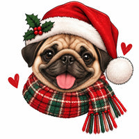 Personalized Dog Breed Christmas Sweatshirt, Custom Choose from 50+ Breeds, Festive Santa Dog Portrait for Dog Mom, Holiday Dog Lover Gift – Pug