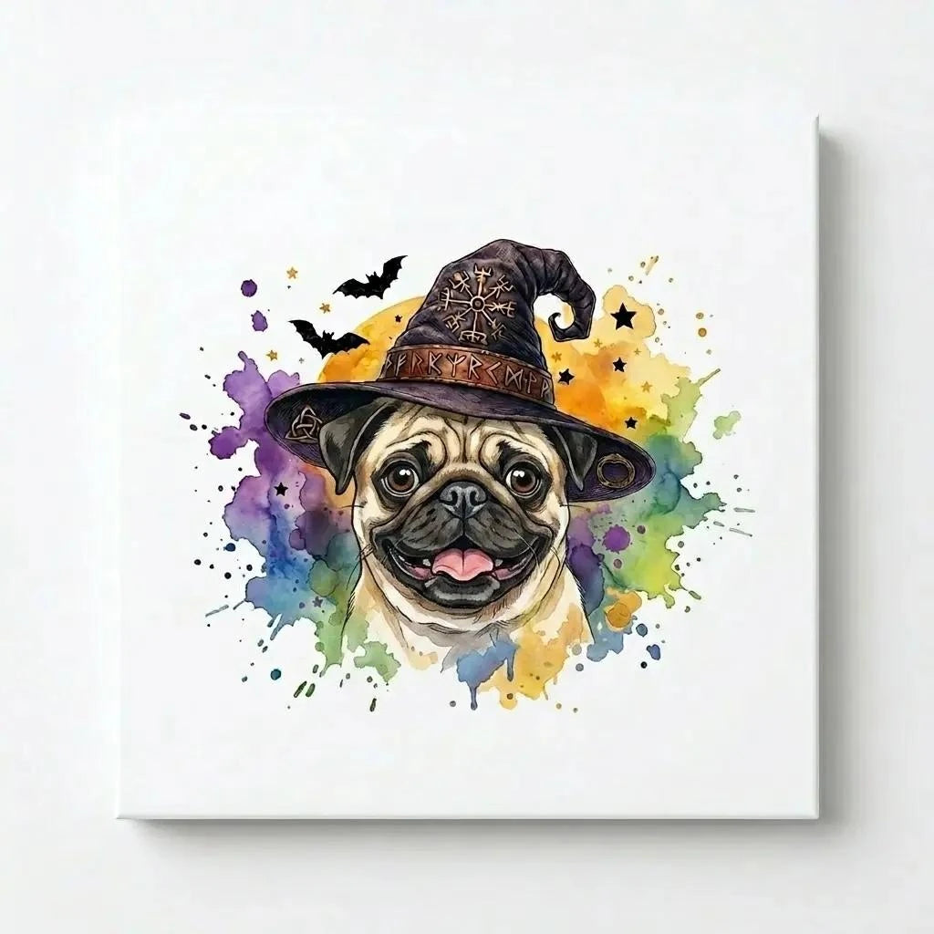 Custom Witch Dog Breed Halloween T-Shirt, Spooky Dog Mom Graphic Tee, Fall Pet Lover Costume Apparel – Pug