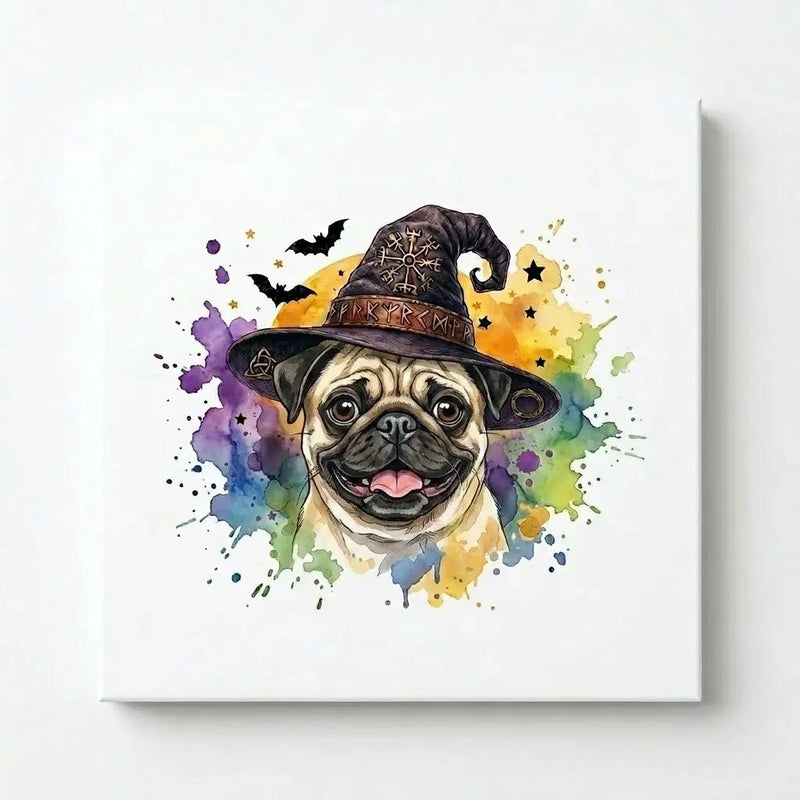 Custom Witch Dog Breed Halloween T-Shirt, Spooky Dog Mom Graphic Tee, Fall Pet Lover Costume Apparel – Pug