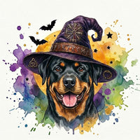 Custom Witch Dog Breed Halloween T-Shirt, Spooky Dog Mom Graphic Tee, Fall Pet Lover Costume Apparel – Rottweiler