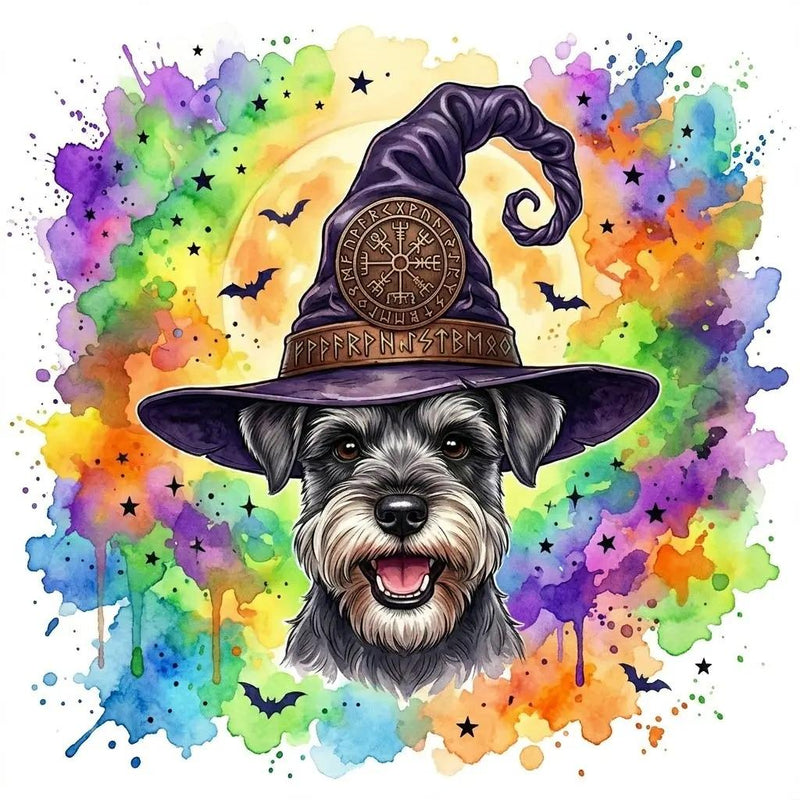 Custom Witch Dog Breed Halloween T-Shirt, Spooky Dog Mom Graphic Tee, Fall Pet Lover Costume Apparel – Schnauzer