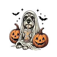 Personalized Dog Halloween T-Shirt, Custom Choose Your Dog Breed Ghost Boba Design, Cute Spooky Fall Pet Mom Dog Lover Gift – Schnauzer