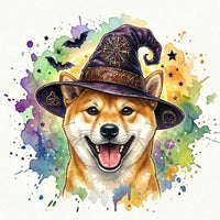 Custom Witch Dog Breed Halloween T-Shirt, Spooky Dog Mom Graphic Tee, Fall Pet Lover Costume Apparel – Shiba Inu