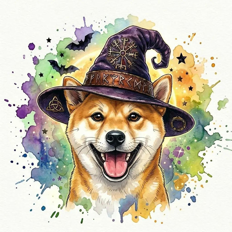 Custom Witch Dog Breed Halloween T-Shirt, Spooky Dog Mom Graphic Tee, Fall Pet Lover Costume Apparel – Shiba Inu
