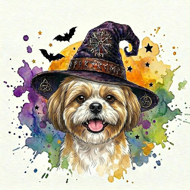 Custom Witch Dog Breed Halloween T-Shirt, Spooky Dog Mom Graphic Tee, Fall Pet Lover Costume Apparel – Shih Tzu