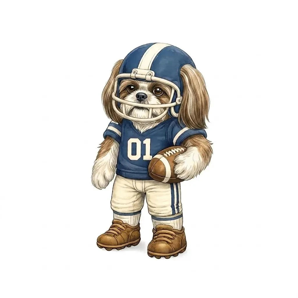Personalized Dog Breed Football Sweatshirt, Custom Choose Your Dog Player, Game Day Dog Mom Dad Gift for Pet Lovers and Sports Fans – Shih Tzu