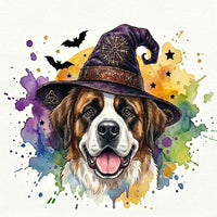 Custom Witch Dog Breed Halloween T-Shirt, Spooky Dog Mom Graphic Tee, Fall Pet Lover Costume Apparel – St Bernard