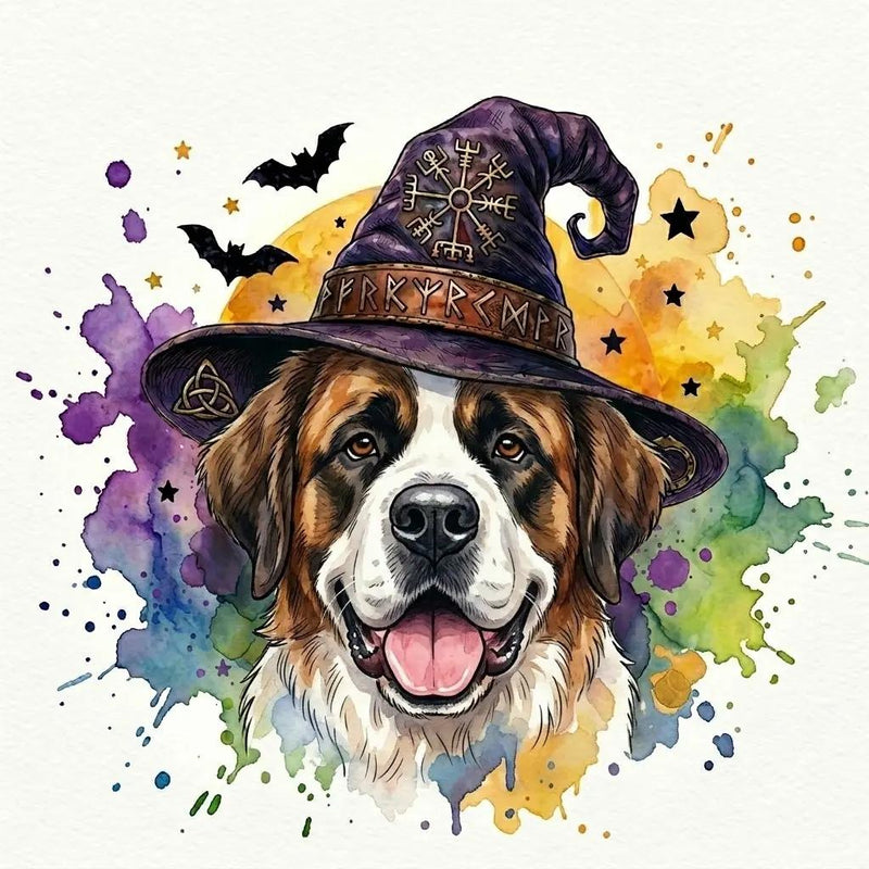 Custom Witch Dog Breed Halloween T-Shirt, Spooky Dog Mom Graphic Tee, Fall Pet Lover Costume Apparel – St Bernard