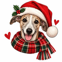 Personalized Dog Breed Christmas Sweatshirt, Custom Santa Dog Portrait with 50+ Breed Choices, Holiday Gift for Dog Moms – Whippet