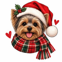 Personalized Dog Breed Christmas Sweatshirt, Custom Choose from 50+ Breeds, Festive Santa Dog Portrait for Dog Mom, Holiday Dog Lover Gift – Yorkie