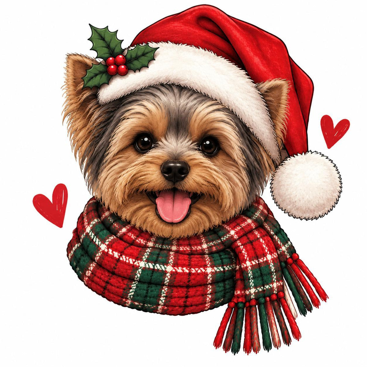 Personalized Dog Breed Christmas Sweatshirt, Custom Choose from 50+ Breeds, Festive Santa Dog Portrait for Dog Mom, Holiday Dog Lover Gift – Yorkie
