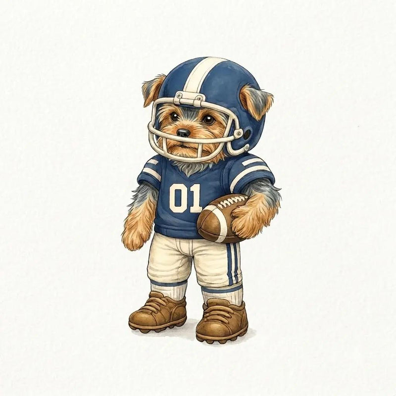 Personalized Dog Breed Football Sweatshirt, Custom Choose Your Dog Player, Game Day Dog Mom Dad Gift for Pet Lovers and Sports Fans – Yorkie