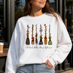 A Girl Gotta Have Options Witch Broom Shirt, Funny Halloween Tee or Sweatshirt for Women, Cute Vintage Fall Broom Graphic